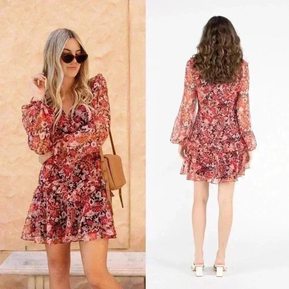 STEVIE MAY One Last Time Mini Dress in Liberated Fleur Size Large NWOT $278